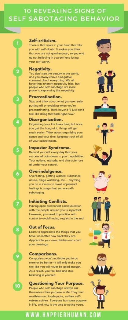 10 Signs You're Engaging in Self Sabotaging Behavior - Happier Human