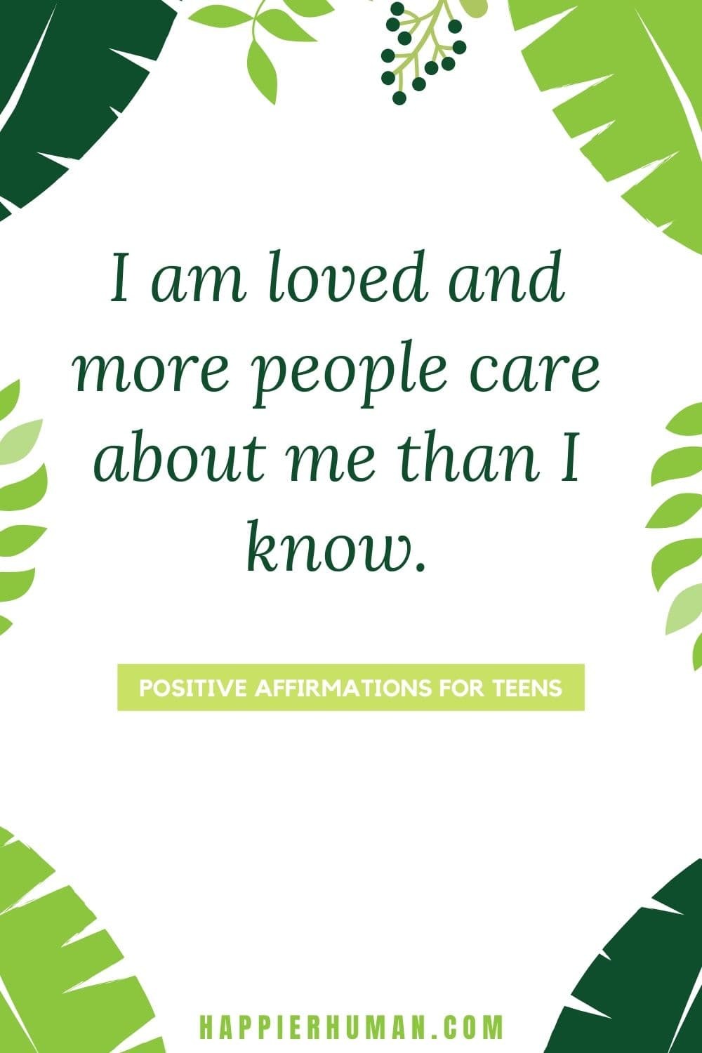 self affirmations for teens