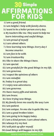 81 Positive Words of Affirmations for Kids