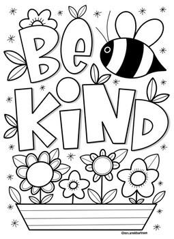 25 Printable Kindness Coloring Pages for Children or Students - Happier ...