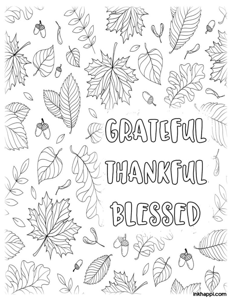 19 Printable Gratitude Coloring Pages To Show Thankfulness Happier Human