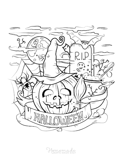 Halloween Stuff Printable Adult Coloring Page From Favoreads