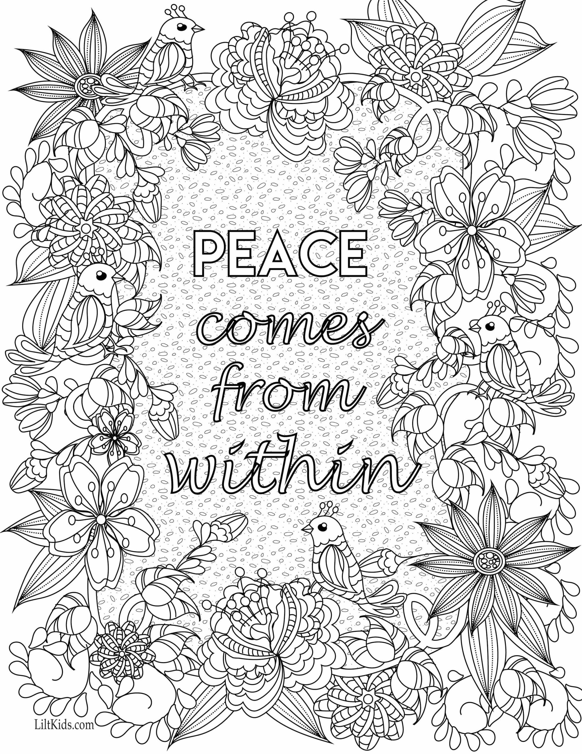 Digital Prints Motivational Quote COLORING PAGE For Kids Digital 