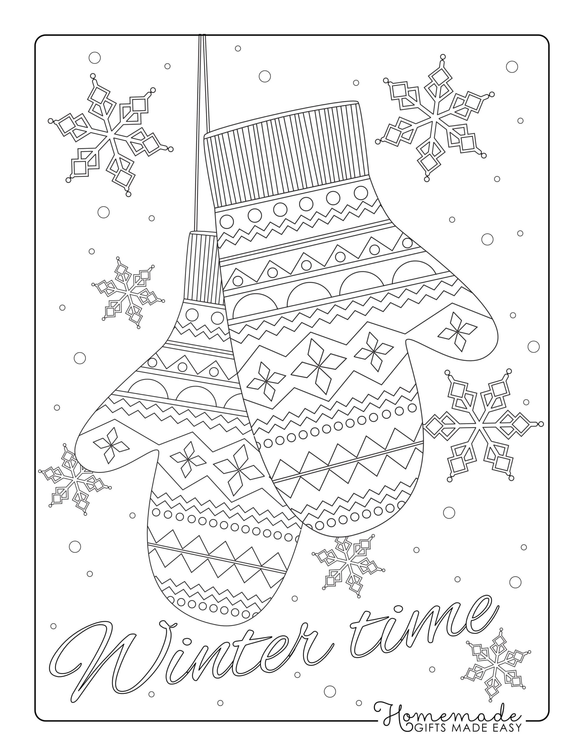 57 Free Winter Coloring Pages for Adults - Happier Human