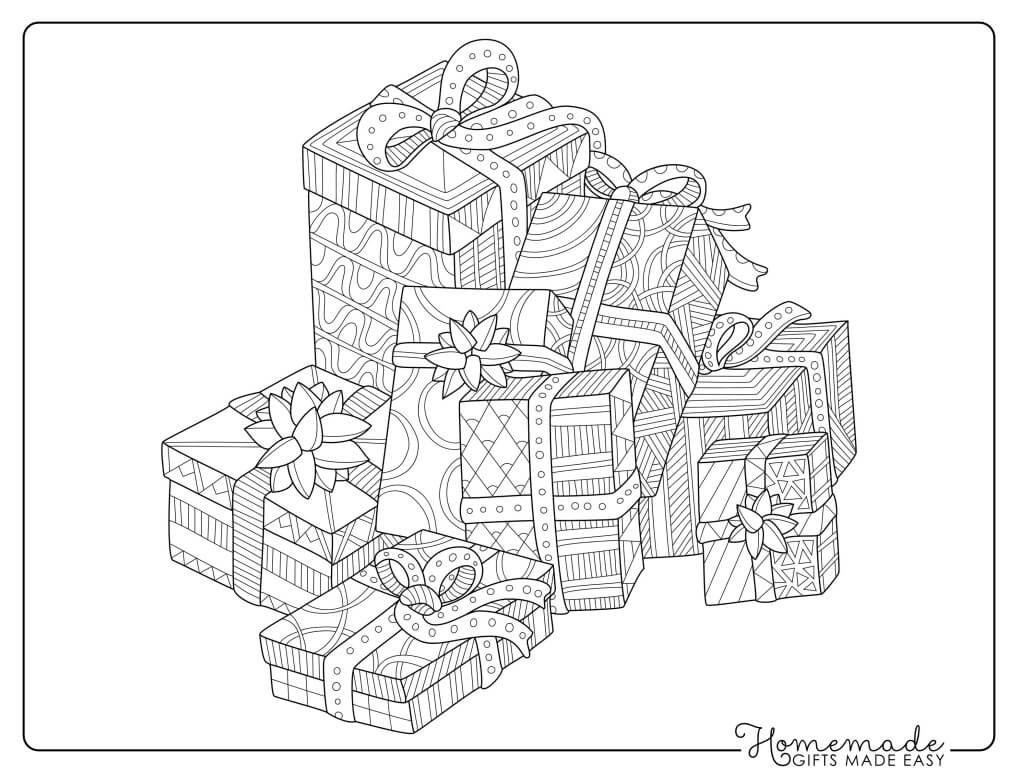 Adult coloring bookpage a set of christmas gift Vector Image