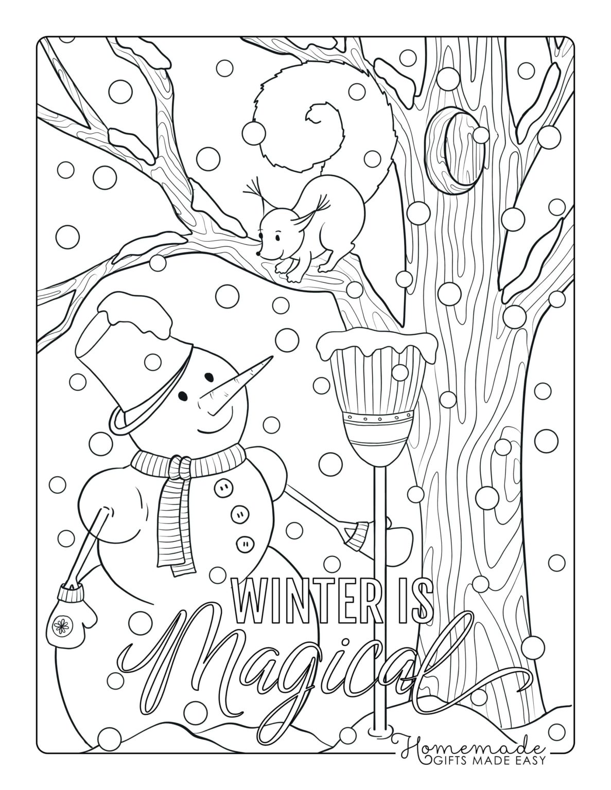 57 Free Winter Coloring Pages for Adults - Happier Human