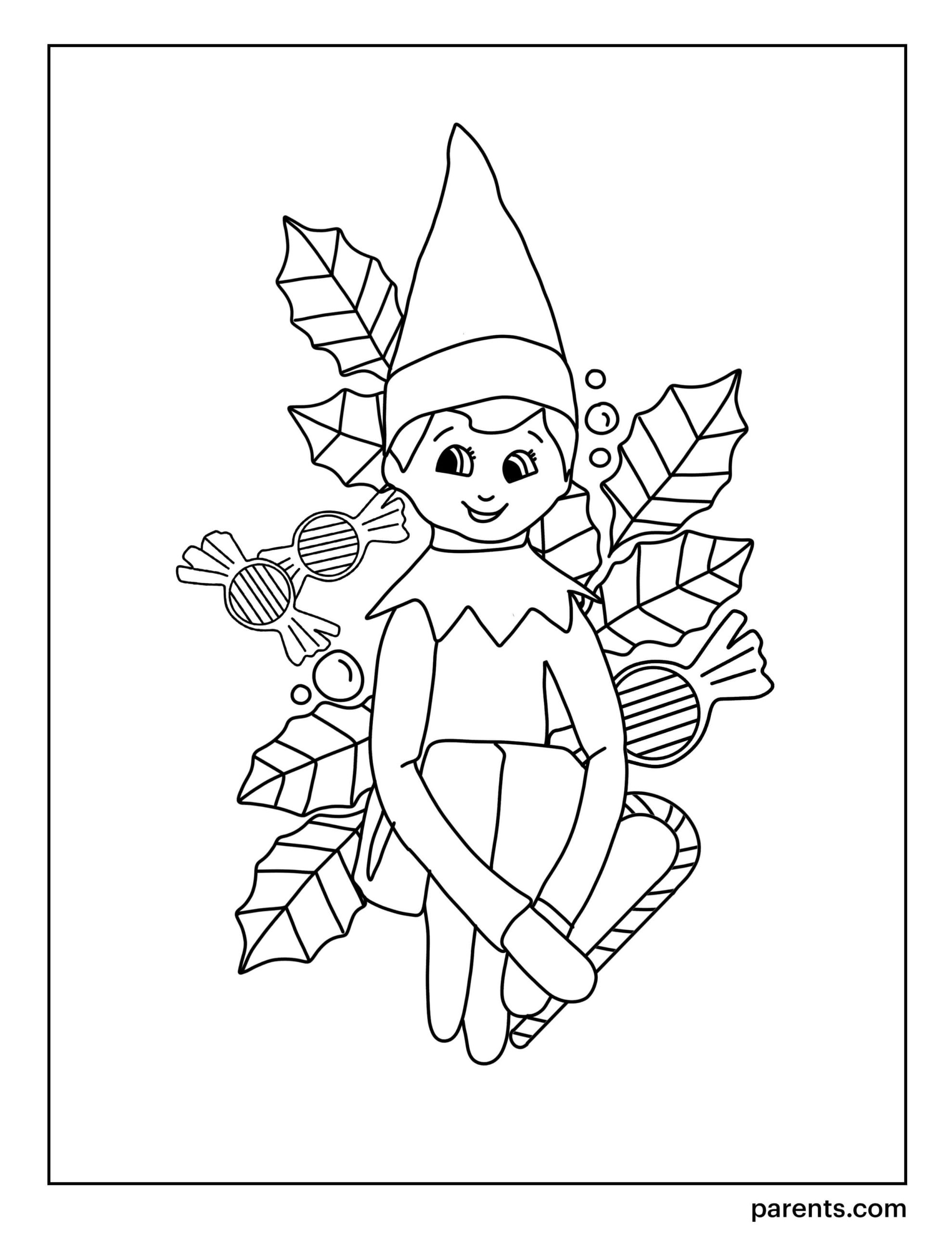 Elf Coloring Sheet Printable Printable World Holiday The Best