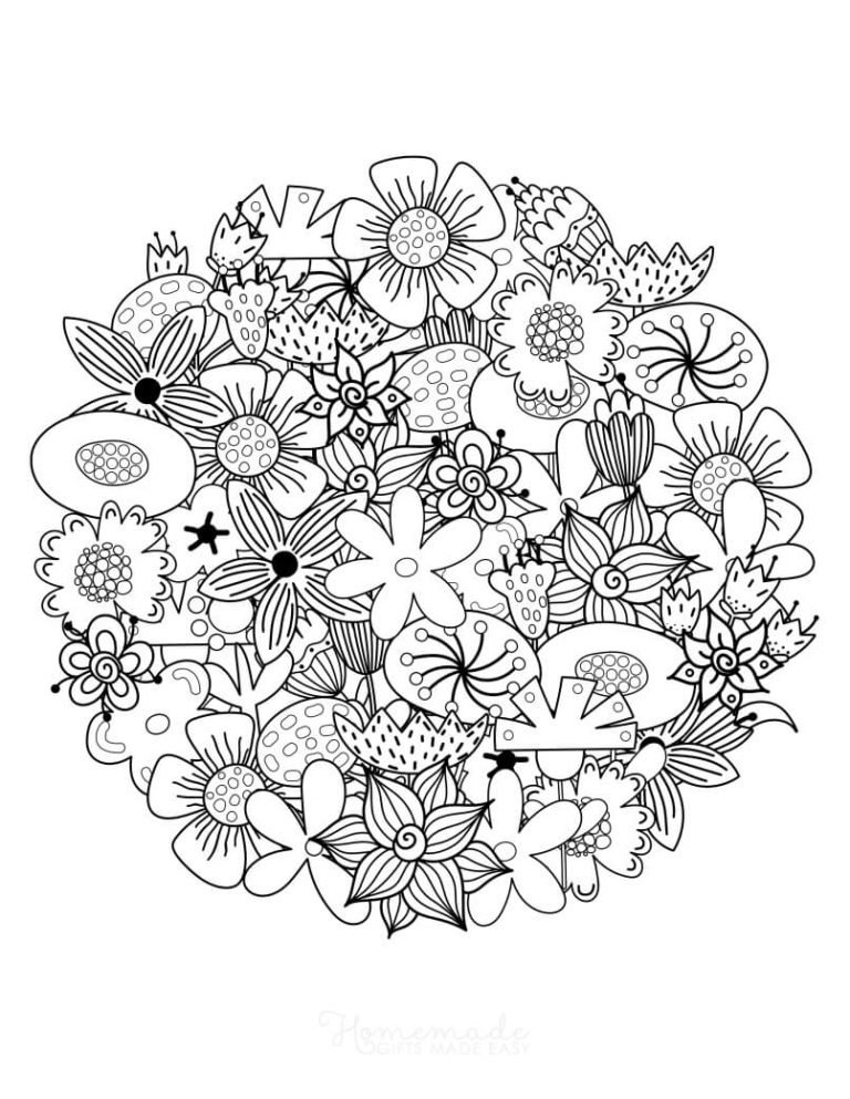 31 Printable Flower Coloring Pages for Adults - Happier Human