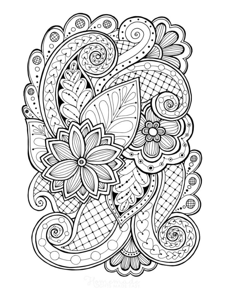 31 Printable Flower Coloring Pages for Adults - Happier Human