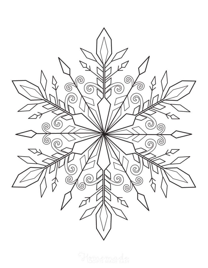 FREE Printable Snowflake Patterns (Large and Small Snowflakes)  Snowflake  drawing easy, Simple snowflake, Snowflake coloring pages