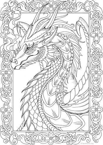 25 printable dragon coloring pages for adults happier human