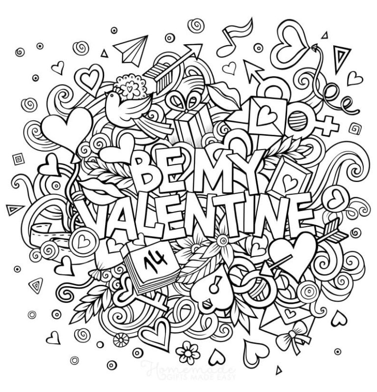 71 Printable Valentine's Day Coloring Pages for Adults Happier Human