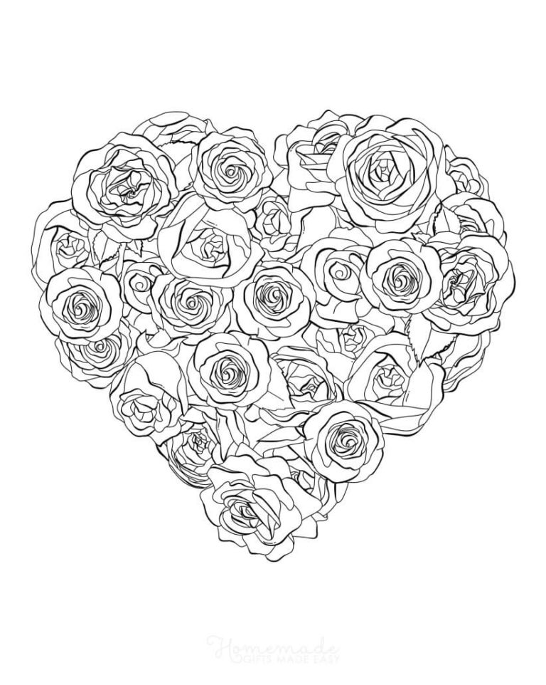 71 Printable Valentine's Day Coloring Pages for Adults - Happier Human