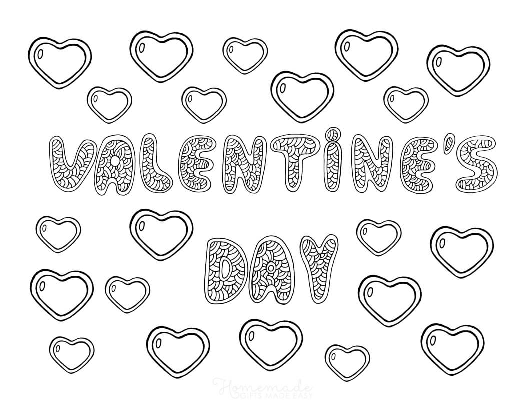 Black Outline Valentine's Day Gifts for Adult Coloring · Creative Fabrica