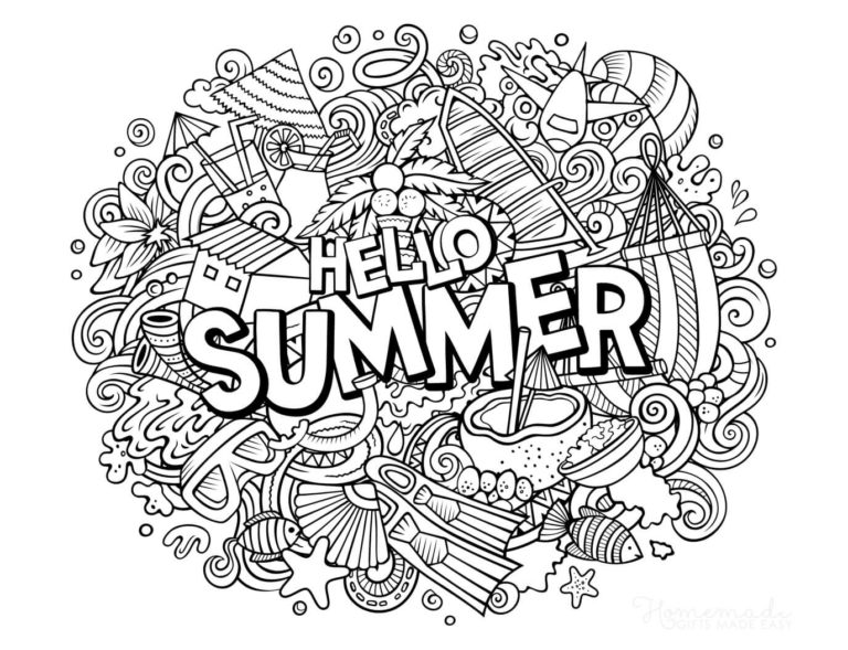 45 Printable Summer Coloring Pages for Adults & Kids - Happier Human