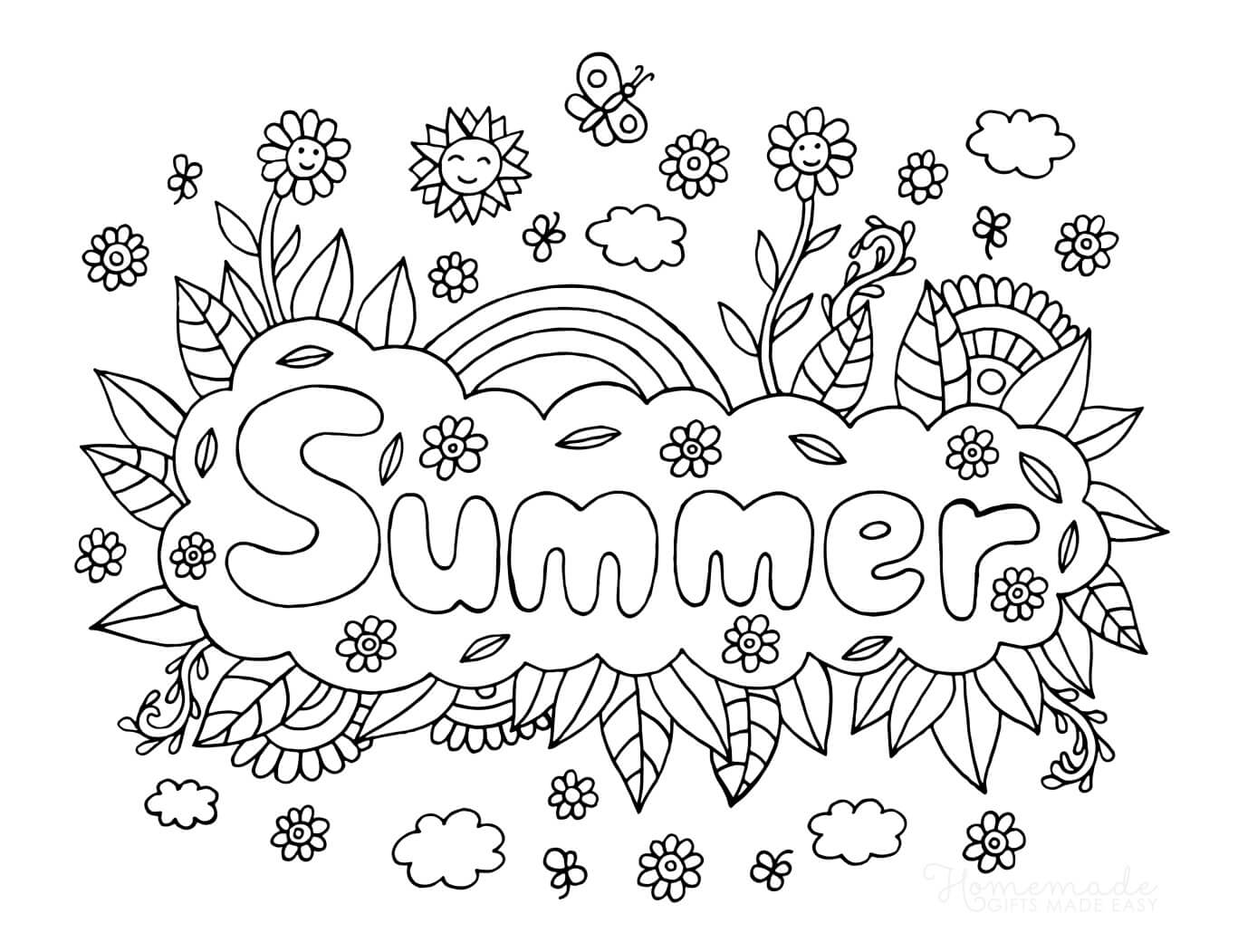 disney summer coloring page