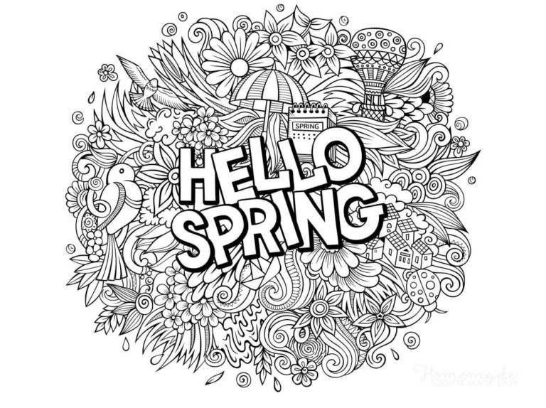 31 Printable Spring Coloring Pages for Adults & Kids - Happier Human