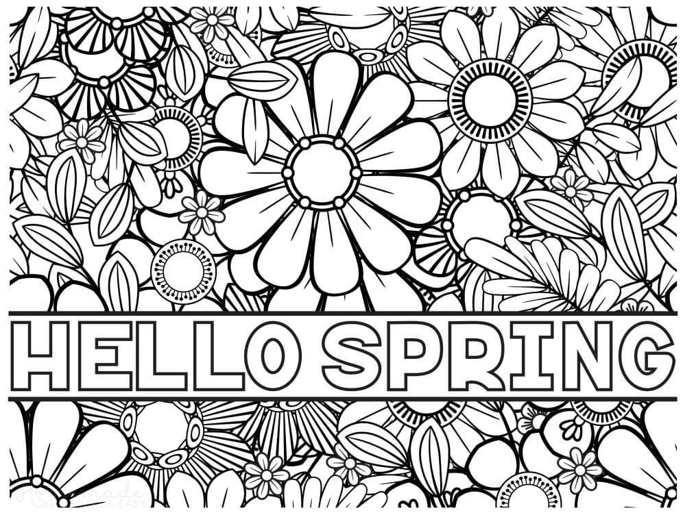 31 Printable Spring Coloring Pages For Adults Kids Happier Human