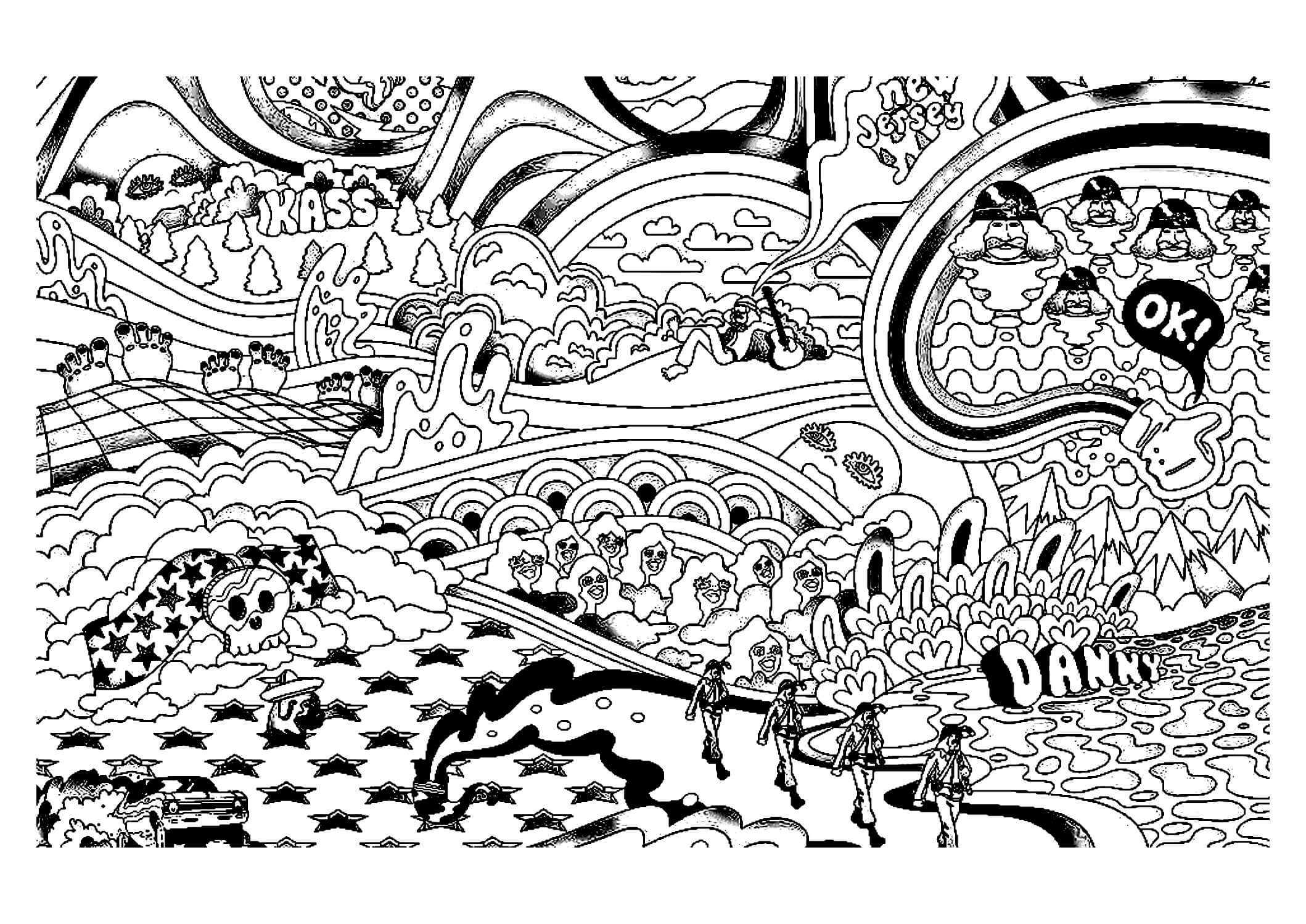 15 trippy psychedelic coloring pages for adults happier human