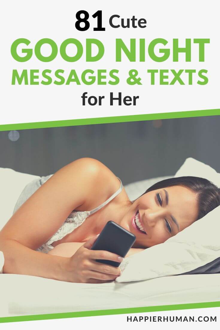 81 Cute Good Night Messages & Texts for Her in 2024 - Happier Human
