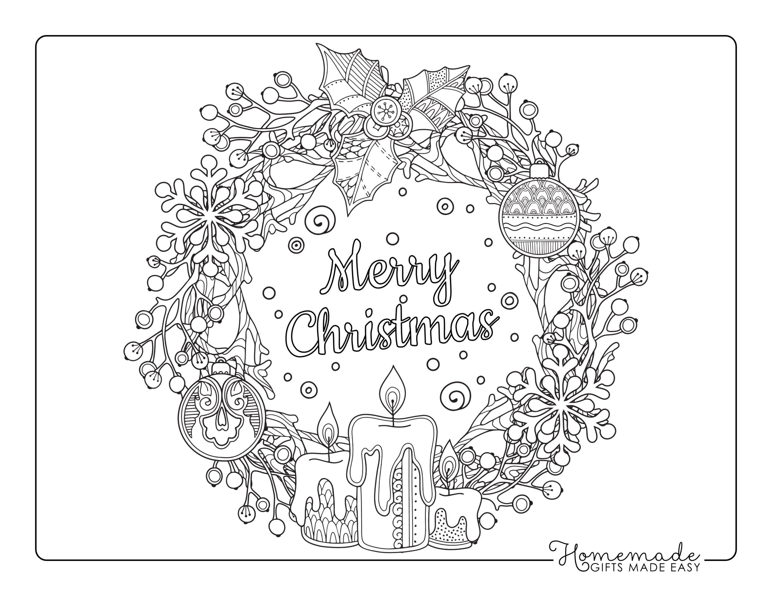 hard christmas coloring pages printables
