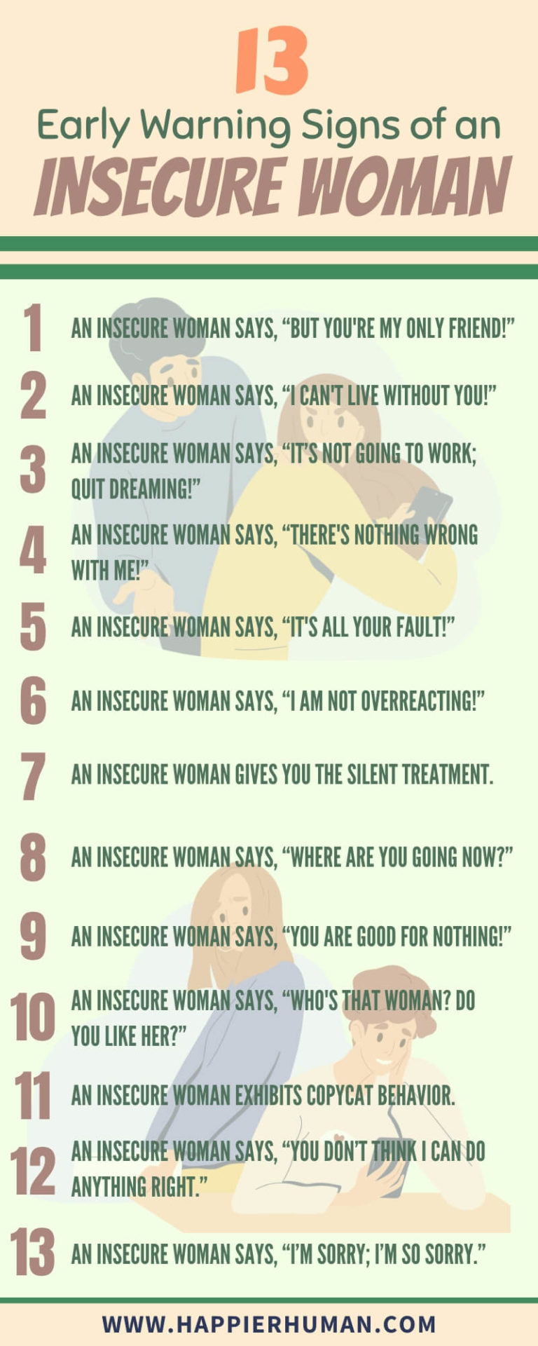 13 Early Warning Signs of an Insecure Woman Happier Human