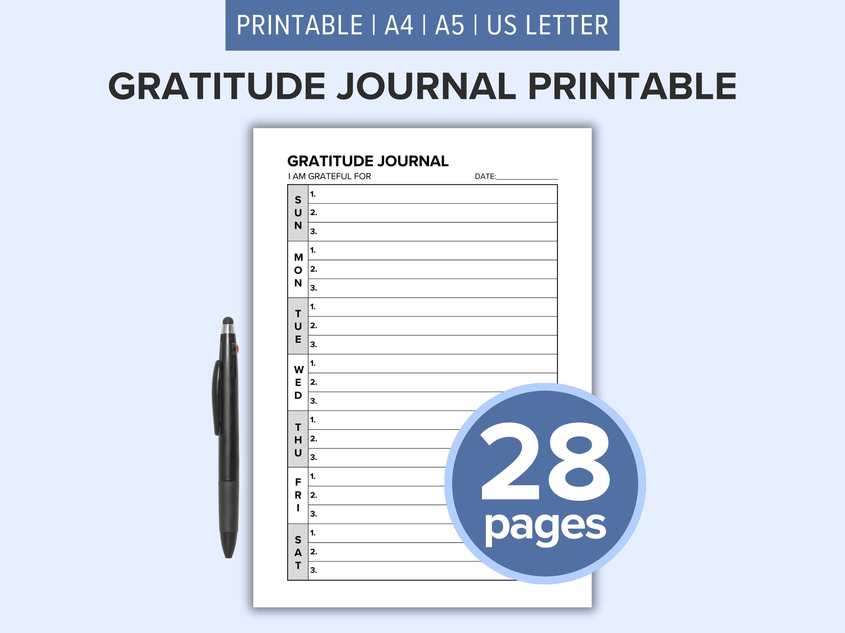 gratitude journal templates | daily gratitude journal | example of gratitude journal