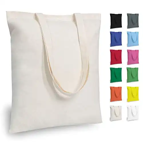 TOPDesign 5 | 12 | 24 | 48 | 192 Pack Economical Cotton Tote Bag