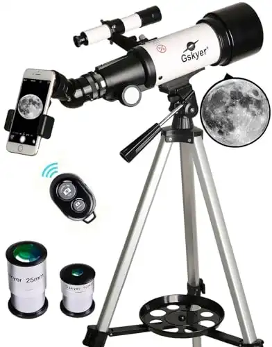 Gskyer Telescope, 70mm Aperture 400mm AZ Mount Astronomical Refracting Telescope for Kids Beginners