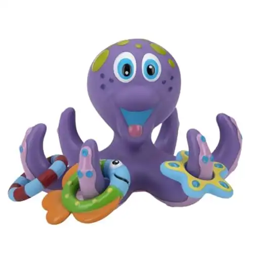 Nuby Floating Octopus Toy with 3 Hoopla Rings