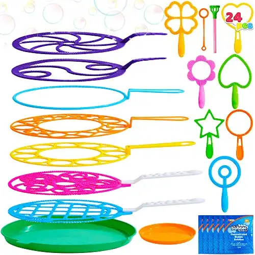 JOYIN Big Bubble Wands Set Bulk for Kids Summer Outdoor Activity Party Favors