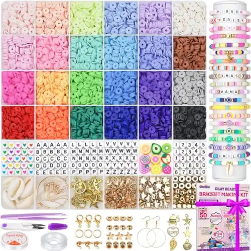 Gionlion 6000 Clay Beads Bracelet Making Kit