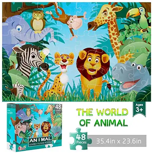 Jumbo Floor Puzzle for Kids Animal Jigsaw Large Puzzles