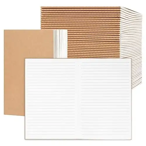 EOOUT 100pcs A5 Kraft Notebook Journals for Travelers