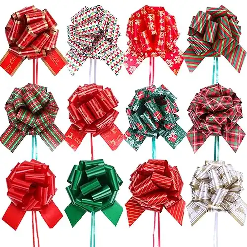 Christmas Pull Bows Large Gift Bows Ribbon